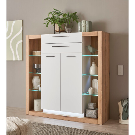 INOSIGN Highboard Brixen, moderne commode, opberg element in eik Evoke decor Metalen grepen, voldoende opbergruimte, veelzijdig toepasbaar afbeelding2 - 1