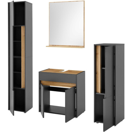 INOSIGN Badmeubelset CITY/ GIRON, badkamer in tijdloos ontwerp, 4-delige badkamer Badkasten en spiegels, in twee kleuren beschikbaar, veel opbergruimte (set, 4 stuks) afbeelding2 - 1