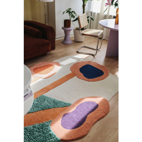 TOM TAILOR HOME Design-vloerkleed Bings Colorful Poppy Kortpolig, 100% wol, modern design, abstracte bloemen afbeelding2 - 1