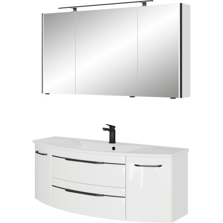 Saphir Badmeubelset Serie 7045 2-delig, mineraalmarmeren wastafel met led-spiegelkast (set, 2 stuks) afbeelding2 - 1