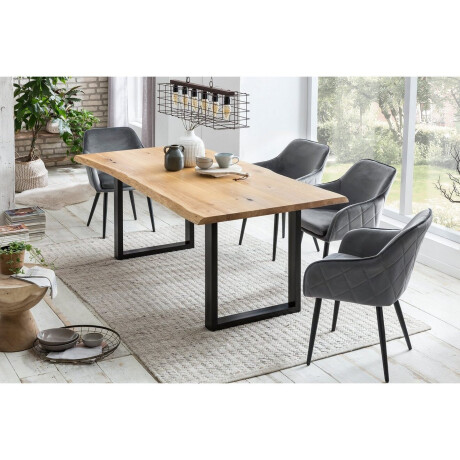 SalesFever Eettafel 40 mm tafelblad van eiken met uv-lak gelakt afbeelding2 - 1