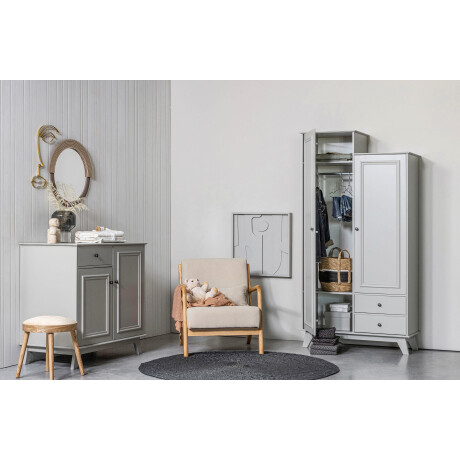 WOOOD Kledingkast Lily massief dennenhout, met kledingstang, h 190 cm x b 98 cm afbeelding2 - 1