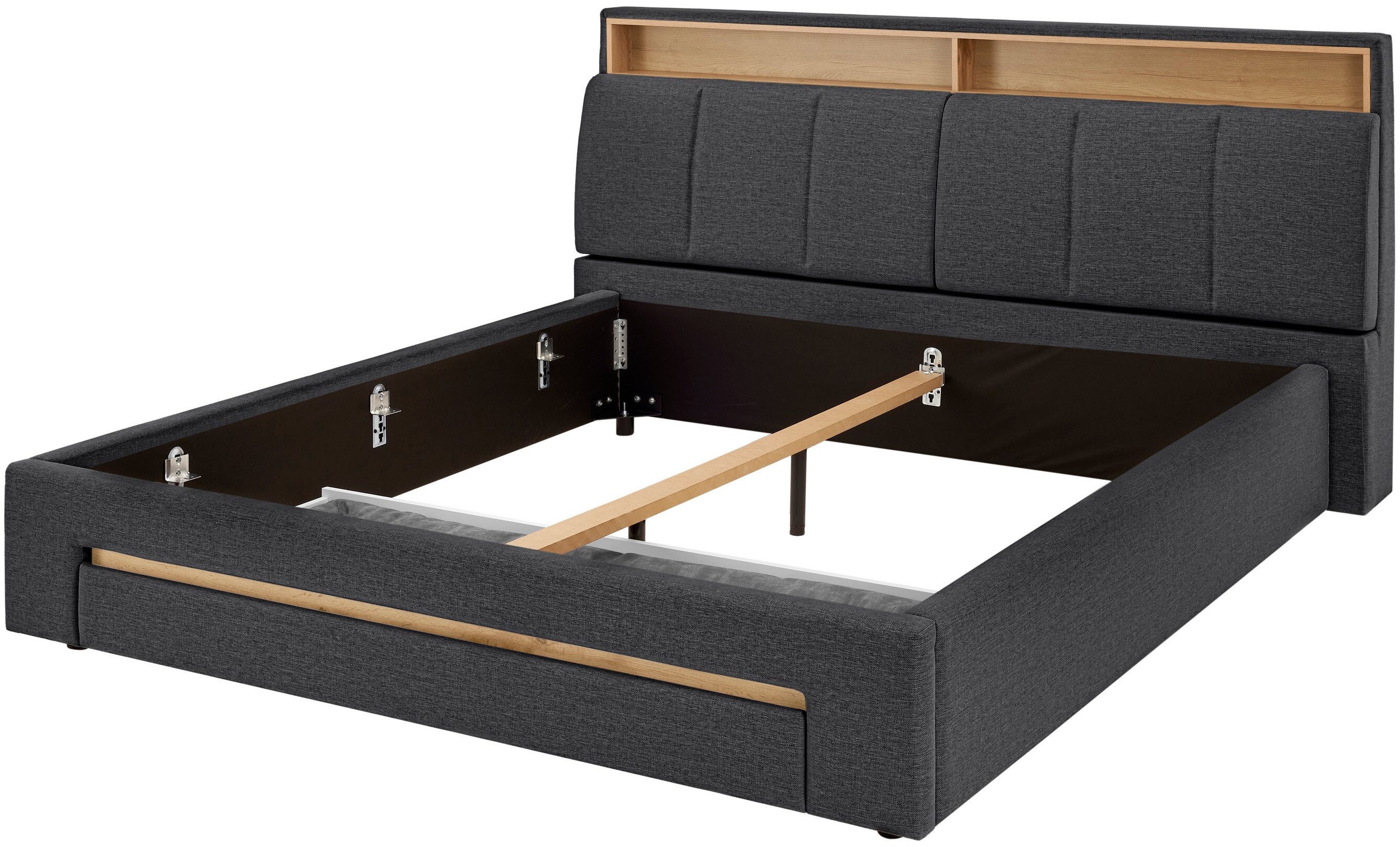 INOSIGN Gestoffeerd bed CiTY/GiRON,, gepolsterd opbergbed, met LED-verlichting Bedkisten met hondenbed of als opbergruimte, opklapbare hoofdeinden afbeelding2 - 1