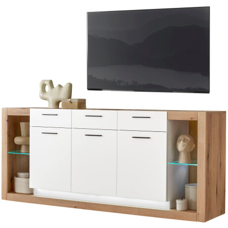 INOSIGN Dressoir Brixen, moderne commode, opberg element in eik Evoke decor Metalen grepen, voldoende opbergruimte, veelzijdig toepasbaar afbeelding2 - 1