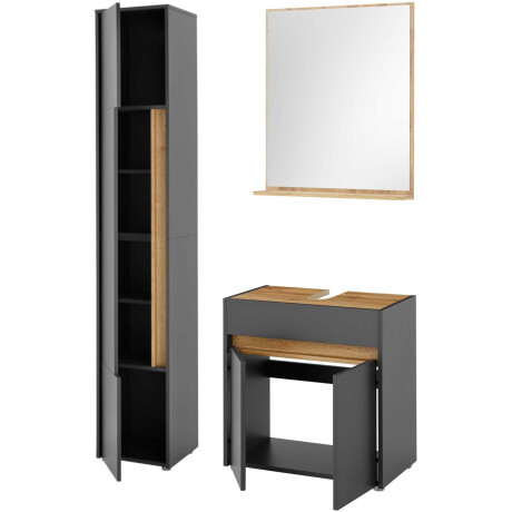 INOSIGN Badmeubelset CITY/ GIRON, badkamer in tijdloos ontwerp, 3-delige badkamer Badkasten en spiegels, in twee kleuren beschikbaar, veel opbergruimte (set, 3 stuks) afbeelding2 - 1