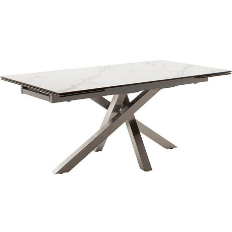 MCA furniture Eettafel ALMIROS uitschuifbare tafel 180-260 cm gemarmerd Keramiek, roestvrij staal, marmer-look, uittrekbaar, belastbaar tot 100 kg, 8-10 personen afbeelding2 - 1