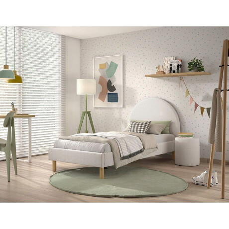 Vipack Slaapkamerserie Gestoffeerd bed Moon Ligoppervlak 90 x 200 cm, incl. lattenbodem, bekleding van boucléstof, optioneel 4 kleuren afbeelding2 - 1