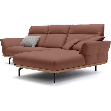 Hülsta Sofa Hoekbank Hs.460 Sokkel in eiken, gegoten aluminium poten in umbra grijs, breedte 298 cm afbeelding2 - 1