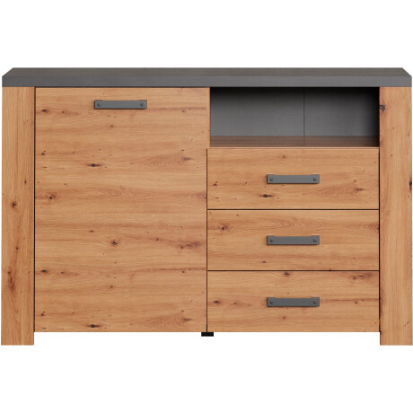 Home affaire Dressoir Ambres Commode in echt houtlook, Afmetingen BxH: 127x83 cm, Eik (1 stuk) afbeelding2 - 1