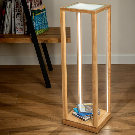 SPOT Light Led-staande lamp TAVOLI GLASS Led-bijzettafel, tafelblad van glas, touch dimmer, van eikenhout afbeelding2 - 1