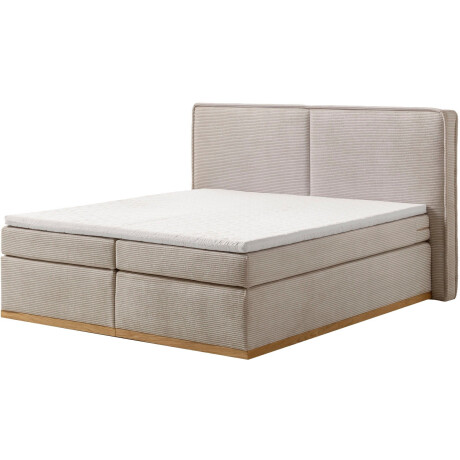 Home affaire Boxspring SHERWOOD hotelbed, bekleed bed Hoogwaardig cord ,zachte velours-structuur, met topmatras, eiken afbeelding2 - 1