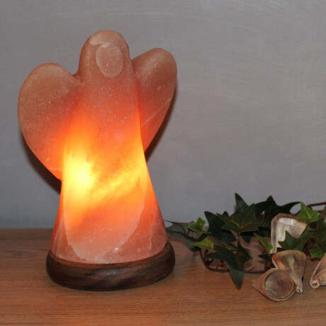 HIMALAYA SALT DREAMS Zoutkristal-tafellamp Engel Met de hand gemaakt van zoutkristal - iedere steen uniek, H: ca.19 cm (1 stuk) afbeelding2 - 1