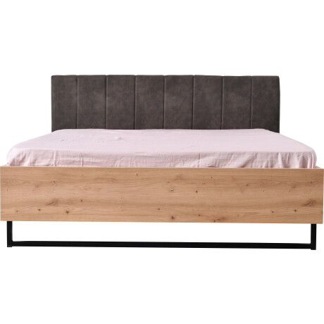 INOSIGN Bedframe Sardinië, FSC-gecertificeerd houtmateriaal met gepolsterde hoofdeinde, metalen voet in schaatsvorm, 160 of 180x200 cm afbeelding2 - 1