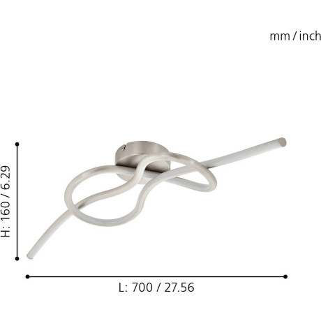 EGLO Plafondlamp NOVAFELTRIA Plafondlamp, Lamp voor de woonkamer, Vloerlamp plafond in nikkel-mat, wit afbeelding2 - 1