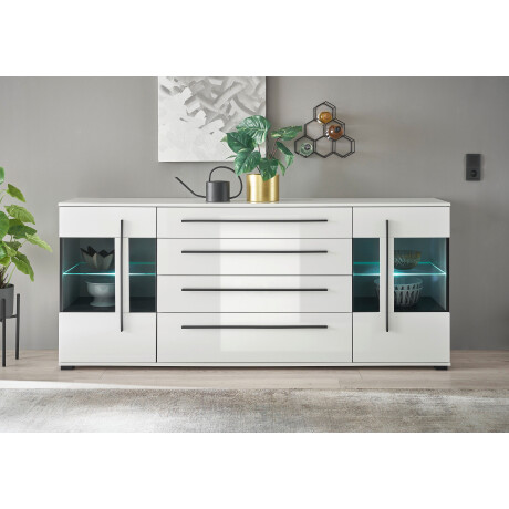 INOSIGN Dressoir Cantara, moderne kast, commode in Eiken Evoke of wit zwarte stanggreep, voldoende opbergruimte, veelzijdig inzetbaar afbeelding2 - 1