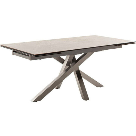 MCA furniture Eettafel ALMIROS uitschuifbare tafel 180-260 cm gemarmerd Keramiek, roestvrij staal, marmer-look, uittrekbaar, belastbaar tot 100 kg, 8-10 personen afbeelding2 - 1