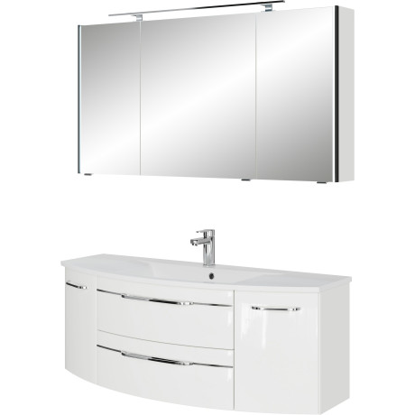 Saphir Badmeubelset Serie 7045 2-delig, mineraalmarmeren wastafel met led-spiegelkast (set, 2 stuks) afbeelding2 - 1