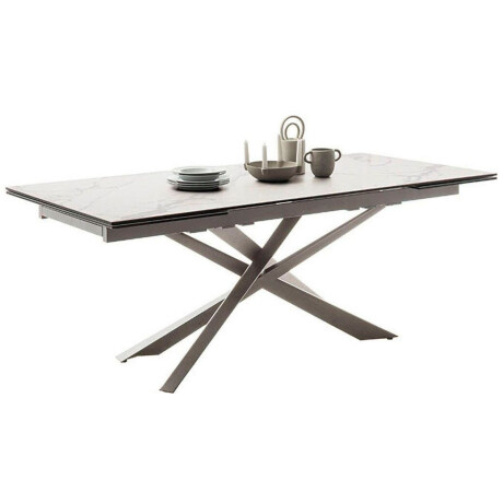MCA furniture Eettafel TESERO uitschuifbare tafel 200-300 cm Keramiek, roestvrij staal, marmer-look, uittrekbaar, belastbaar tot 100 kg, 10-12 personen afbeelding2 - 1