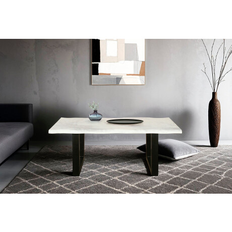 byLIVING Salontafel Stone uit echt wit marmer met natuurlijke golfrand, 115x60cm (1 stuk) afbeelding2 - 1