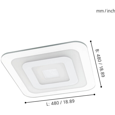 EGLO Led-plafondlamp REDUCTA 1 Plafondlamp wit, lichtkleur instelbaar (CCT), lamp voor de woonkamer, 48 cm afbeelding2 - 1