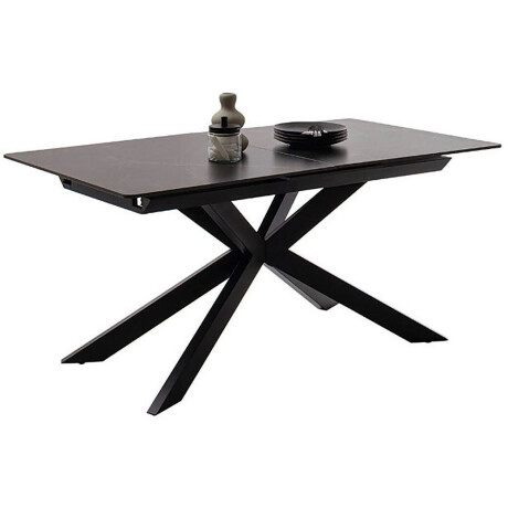 MCA furniture Eettafel BONANZA uitschuifbare tafel 160-200 cm gemarmerd Keramiek, metaal, marmer-look, synchronisatie-uittrekmechanisme, uittrekbaar, 6-8 personen afbeelding2 - 1