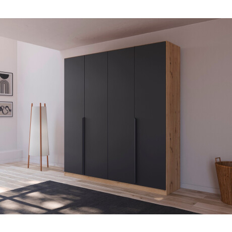 rauch Draaideurkast Dark&Wood by Quadra Spin in industriële stijl met metalen stanggrepen afbeelding2 - 1