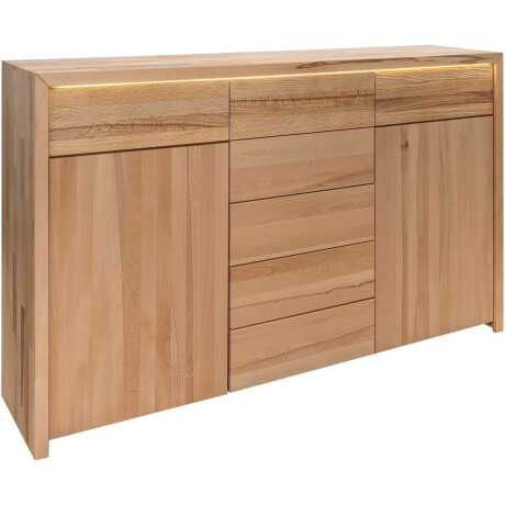Home affaire Kast met laden en deuren Léopoldine Commode van kernbeuken, breedte 188 cm, incl. LED-verlichting afbeelding2 - 1
