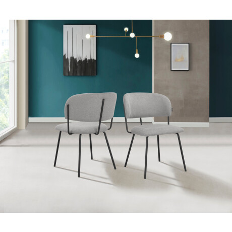 INOSIGN Eetkamerstoel Taous Zitting en rugleuning met bekleding, met onderstel van metaal, zithoogte 48 cm (2 stuks) afbeelding2 - 1