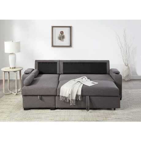 ATLANTIC home collection Hoekbank Gorje L-vorm met slaapfunctie, opbergruimte, bekerhouder, opbergvakken & kussenrollen afbeelding2 - 1