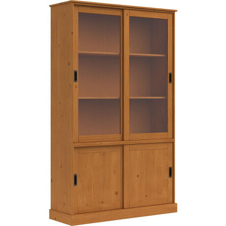 Home affaire Vitrinekast Schröder met 2+2 schuifdeuren, van massief grenenhout, breedte 114 cm afbeelding2 - 1