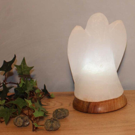 HIMALAYA SALT DREAMS Zoutkristal-tafellamp Engel Met de hand gemaakt van zoutkristal - iedere steen uniek, H: ca.19 cm (1 stuk) afbeelding2 - 1