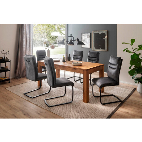 MCA furniture Eettafel ETNA 4-poot tafel Massief hout, doorlopende lamel, blokvoet 10x10 cm, tafelblad 2,5 cm afbeelding2 - 1