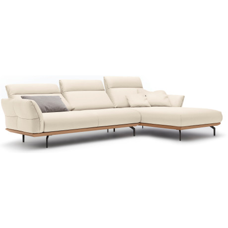 Hülsta Sofa Hoekbank Hs.460 Sokkel in eiken, onderstel in umbra grijs, breedte 318 cm afbeelding2 - 1