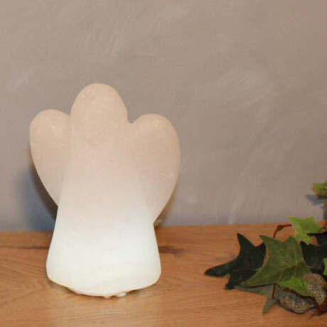 HIMALAYA SALT DREAMS Zoutkristal-tafellamp Engel Met de hand gemaakt van zoutkristal - iedere steen uniek, H: ca.13 cm (1 stuk) afbeelding2 - 1
