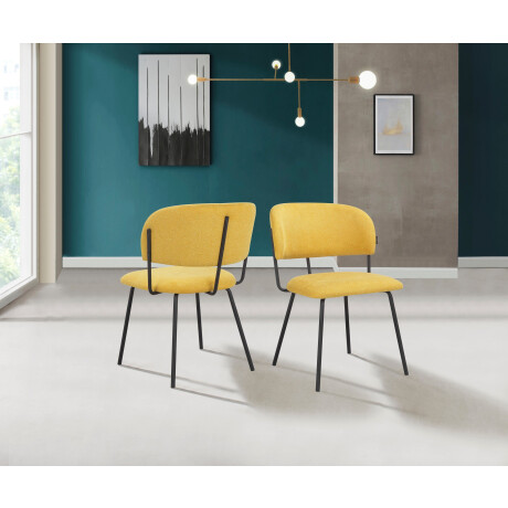 INOSIGN Eetkamerstoel Taous Zitting en rugleuning met bekleding, met onderstel van metaal, zithoogte 48 cm (2 stuks) afbeelding2 - 1