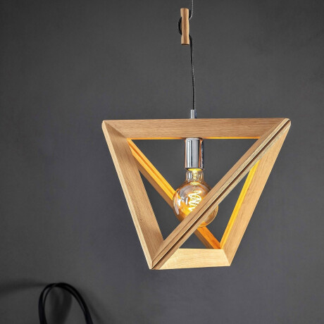SPOT Light Hanglamp TRIGONON Hanglamp, massief eikenhout, kabel in antraciet, modern design afbeelding2 - 1