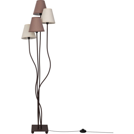 näve Staande lamp Boho 4-vlg., e14, textiel kappen 2x beige, 2x bruin, incl. voetenschakelaar (1 stuk) afbeelding2 - 1