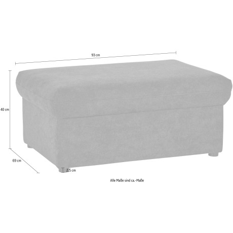 DOMO collection Hocker Topmatras met golfvering, op kunststof glijders afbeelding2 - 1