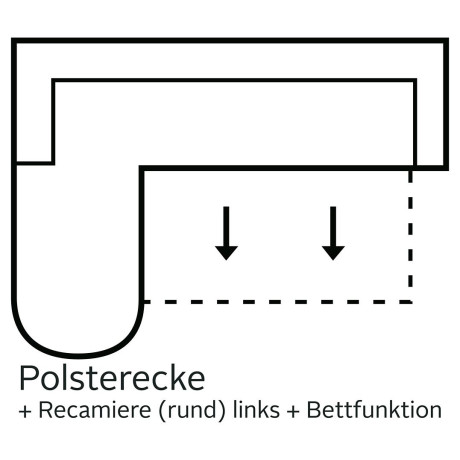 DOMO collection Hoekbank Papenburg in vele kleuren, naar keuze met slaapfunctie afbeelding2 - 1