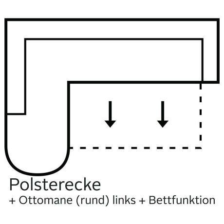 DOMO collection Hoekbank Papenburg, tijdloze rugsteppingen, elegante armleuning, L-vorm afbeelding2 - 1