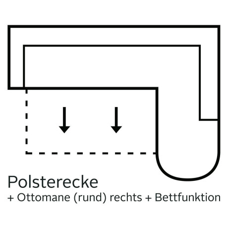 DOMO collection Hoekbank Papenburg met ottomane, naar keuze met slaapfunctie afbeelding2 - 1