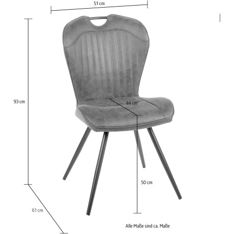 Duo Collection Eetkamerstoel Zoe eetkamerstoel, set van 4 robuuste stof- of microvezelbekleding, met handgreep (set, 4 stuks) afbeelding2 - 1