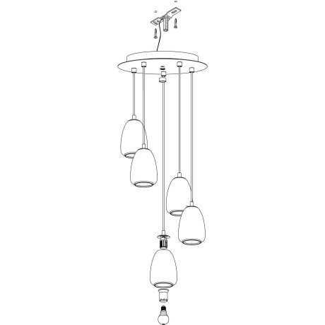 EGLO Hanglamp ALOBRASE chroom / ø54 x h150 cm / hanglamp / eettafellamp / keuken afbeelding2 - 1