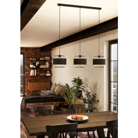 EGLO Hanglamp BAZELY Hanglamp in zwart van staal - excl. E27 - 40W (1 stuk) afbeelding2 - 1