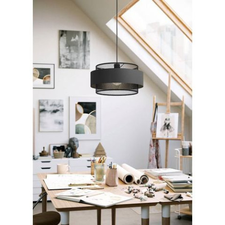 EGLO Hanglamp BAZELY Hanglamp in zwart van staal - excl. E27 - 40W - hanglamp (1 stuk) afbeelding2 - 1