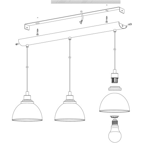 EGLO Hanglamp BELESER zwart / l90,5 x h110 x b20,5 cm / van staal - hanglamp afbeelding2 - 1