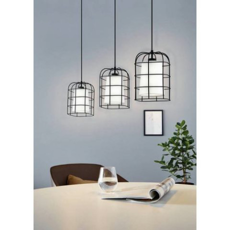 EGLO Hanglamp BITTAMS zwart / l89 x 110 x 19 cm / excl. 3x e27 (elk max. 28w) / van staal (1 stuk) afbeelding2 - 1