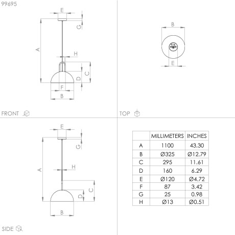 EGLO Hanglamp CALMANERA Hanglamp in wit en messing van staal - excl. E27 - 40W (1 stuk) afbeelding2 - 1