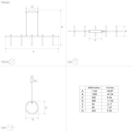 EGLO Hanglamp CARANACOA Hanglamp in zwart van staal - 7W - warmwit (1 stuk) afbeelding2 - 1