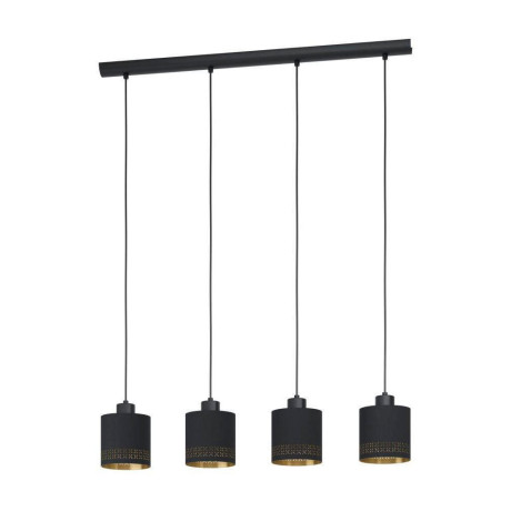 EGLO Hanglamp ESTEPERRA Vintage hanglamp van staal en textiel in zwart, goud, E27, L 94 cm (1 stuk) afbeelding2 - 1